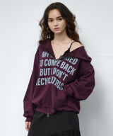 pt letter zip up (purple)