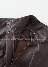 leather oversized fit vest jacket