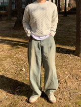 Enero Soft Wool Cable Crop Knit
