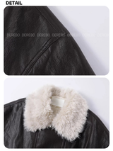 Custom Warm Fur Collar Leather Jacket