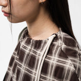 1/2 REGULAR CHECK STRING SHIRTS (BROWN)