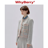 WhyBerry24AW ショートコート “Pearl Corridor”レトロラウンドネックジャケット