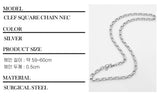 a square chain of men's necklaces_CLEF SQUARE CHAIN NEC
