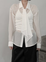 Lucy Tie See-Through Blouse