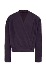 Pleated Knit Wrap Cardigan