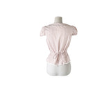 Larsen Flower Check Strap Lace Short Sleeve Shirt