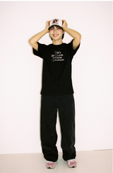 Curly Text Tee - Black 