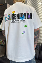 フローラルエンブロイダリーTシャツ