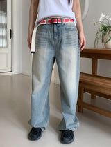 SAND WASHED WIDE JEANS (2C)