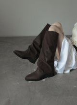 1212 Leather Warmer Long Boots (5cm)