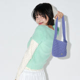 COTTON KNITTING BAG  (Blue)