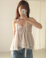 [muffler set] veil chiffon sleeveless
