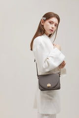 ISLE MINI shoulder leather bag / Mud Grey