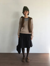 Punto pintuck midi skirt (2color)