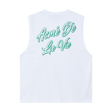 25SS SCRIPT LOGO OUTLINE SLEEVELESS WHITE