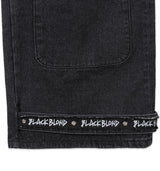 BBD スプレーロゴマルチポケットデニムカーゴパンツ (Black)