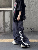 half track side zipper pants