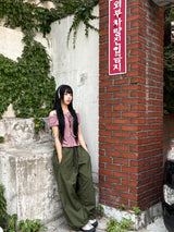 イルミ ナイロンビゾスナップワイドパンツ