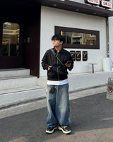 CT Color-Block Balloon Denim Pants