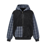 Viona Check Patch Zip Hoodie