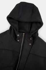 Cloud flap wool hooded jumper