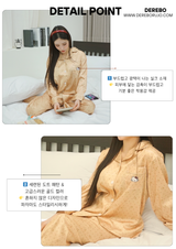gold silk dot pajama set