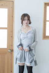 studs ribbon camisole(gray)