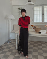 Iru Boucle Stripe Collar Knit