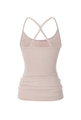 Jewel cross back tank top - pink 