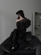 destroyed see-through knit (2color)