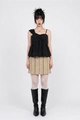 CROSS-WRAP PEPLUM BUSTIER TOP (3COLORS!)