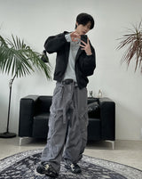 キアンワッフルボタンロングスリーブTシャツ