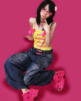 psycho stud denim pants