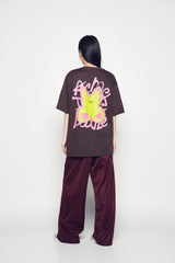 25SS ONE POINT LOGO COLORING WIDE TRACK PANTS BURGUNDY