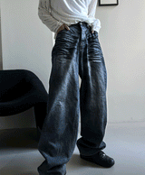 mud-Washing denim pants