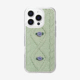 RIBBON ROSE KNIT HARD JELL CASE _ MINT