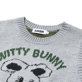 WITTY BUNNY FOOTBALL ニットベスト - MELANGE GRAY