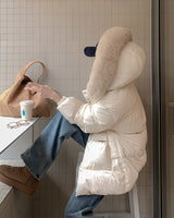 Fox fur duck down half padding