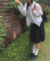 イデュル レイヤード リブ リボン ビスチェ ショートスリーブ Tシャツ
