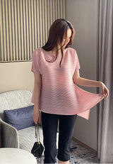 Lubat Unbalanced Pleated Blouse