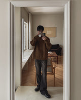 [wool 10%] ハガブルツートーンミックスモヘアニット