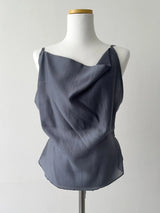 Draped Tencel See-through Bustier