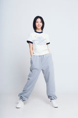 universe print ½T-shirts_ivory/navy