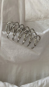 Metal silver fork hair claw