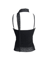 Leopard print scarf sleeveless set