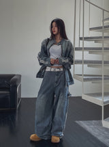 Wings Track Carpenter Wide Denim Pants