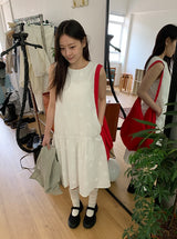 ナモ刺繍ノースリーブロングワンピース
