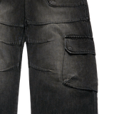 25SS ワイドデニムファティグカーゴパンツ ブラック