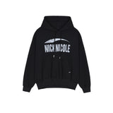 NICOLE CRACK BIG LOGO HOODY_MELANGE BLACK