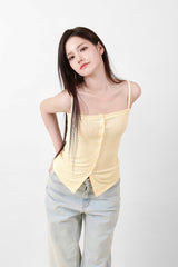 Button Sleeveless Top Yellow